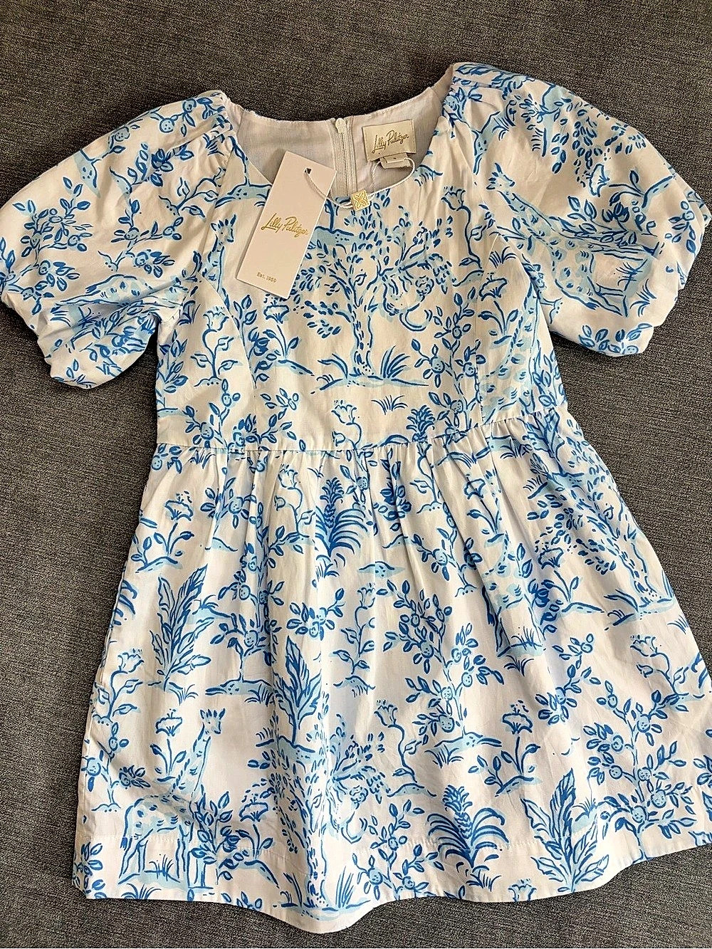 Lilly Pulitzer Mini Knoxlie Dress Girls 10 White & Blue